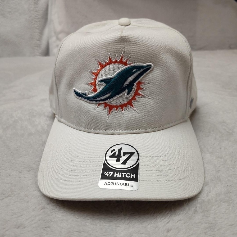 Miami Dolphins Hat Cap Snap Back One Size White NFL Football Hitch '47